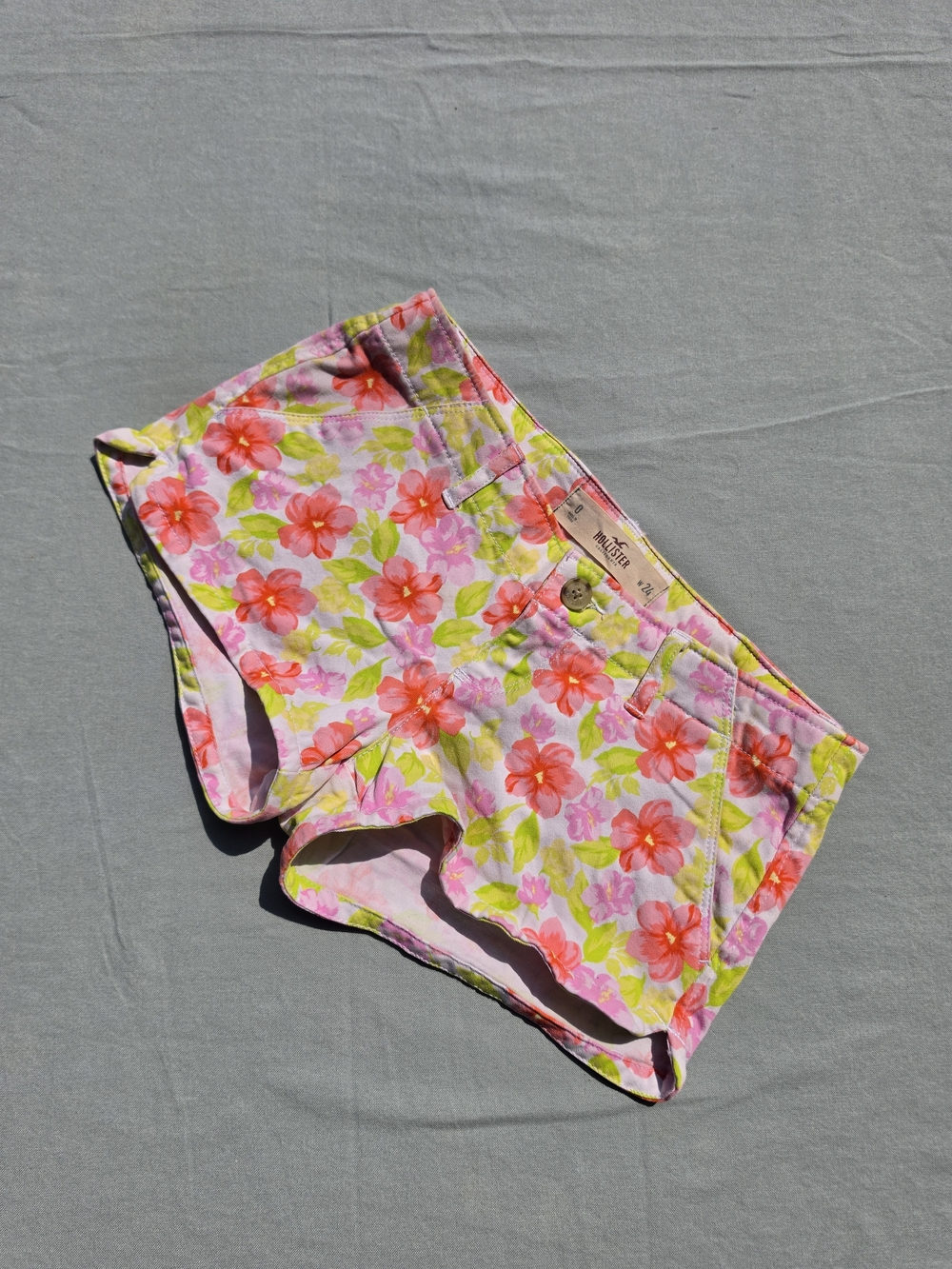 Hollister Floral Shorts - Pink, Green & Coral